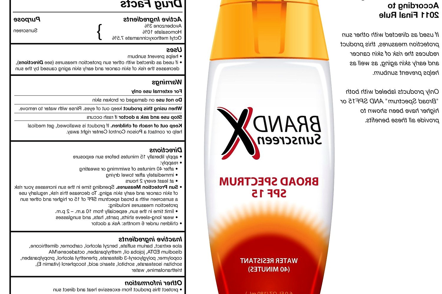 Label close-up for Our SPF review method and scoring policy.